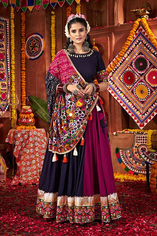 Traditional Mirror Work Chaniya Choli for Navratri Night Clothsvilla