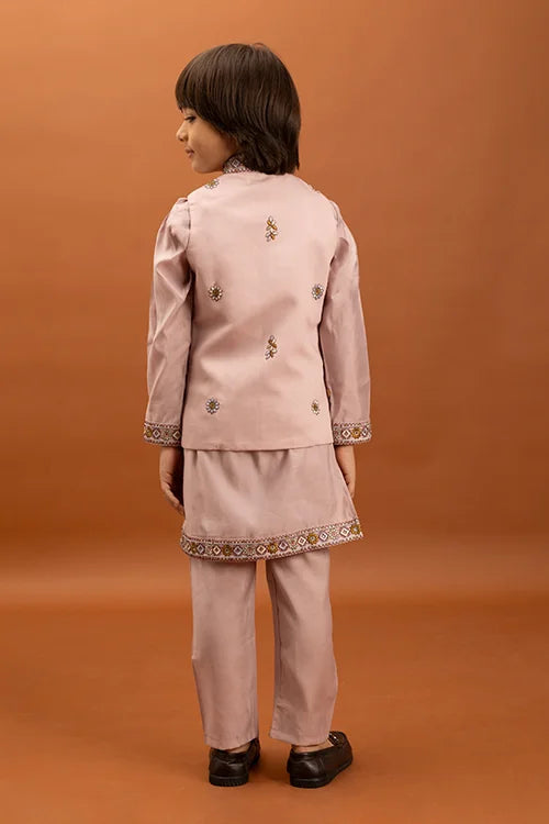 Classic Pink Koti Kurta Set for Kids 6-12 Yrs Clothsvilla