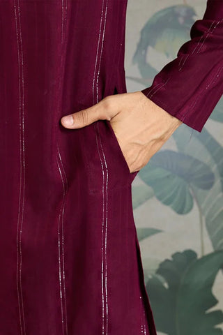 Designer Purple Men Kurta and Dupatta for Weddings Clothsvilla