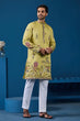 Load image into Gallery viewer, Haldi Special Yellow Outfit Kurta for Mens Wear Collection Clothsvilla