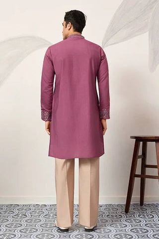 Trendy Pink Color Kurta with Dupatta for Mens Wear Clothsvilla