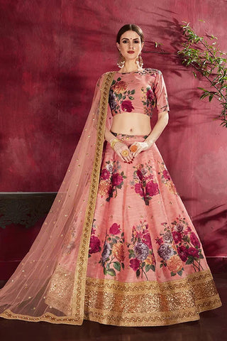 Traditional Bridal lehenga Cholis For Women New Collection Peach Colour Clothsvilla