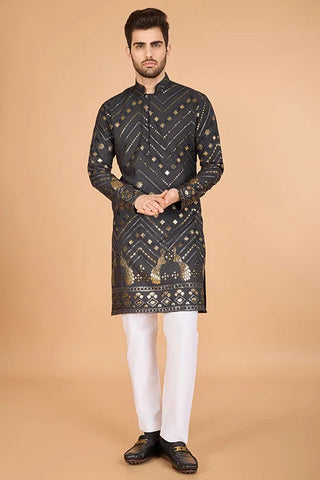 Cement Grey Designer Kurta – Viscose Rayon Fabric Clothsvilla