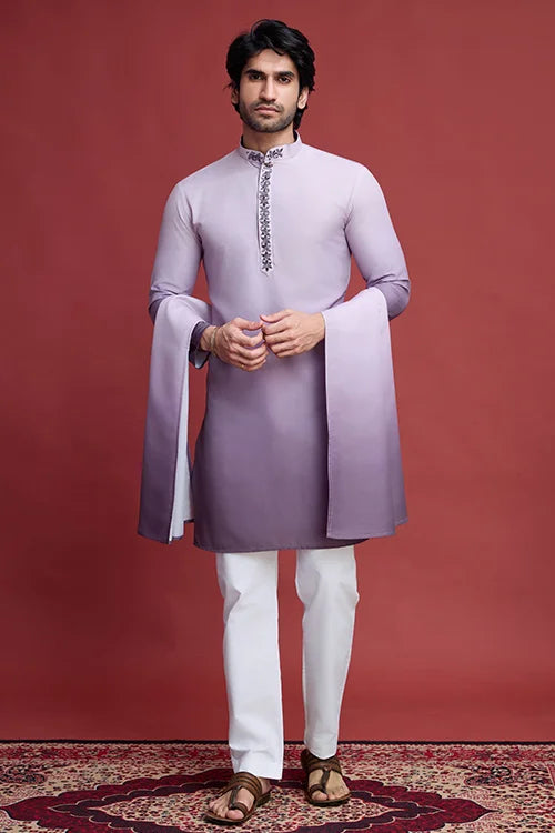 Stylish Mirror Work Rayon Men's Kurta Set Online Clothsvilla