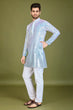 Load image into Gallery viewer, Stylish Ombre Blue Kurta for Men – Festive &amp; Wedding men&#39;s kurta Clothsvilla