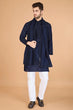 Load image into Gallery viewer, Navy Blue Viscose Silk Kurta Set – Stylish &amp; Comfortable Clothsvilla