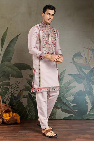Dusty Pink Ethnic Mens Kurta Pajama for Functions Clothsvilla