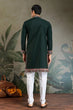 Load image into Gallery viewer, Party &amp; Wedding Green Viscose Silk Kurta for Men Clothsvilla