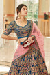 Load image into Gallery viewer, Traditional Velvet Bridal Lehenga Choli with Zari Embroidery Clothsvilla