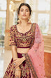 Load image into Gallery viewer, Designer Maroon Velvet Lehenga with Net Dupatta Clothsvilla