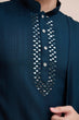Load image into Gallery viewer, Teal Blue Kurta Set for Men with Mirror Work Design Clothsvilla