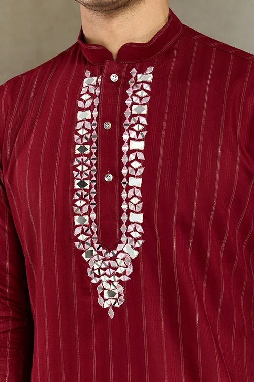 Designer Red Kurta with Dupatta for Festive Look Clothsvilla