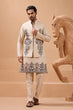 Load image into Gallery viewer, Tendy Beige Wedding Special Koti Kurta Set for Mens Wear Clothsvilla