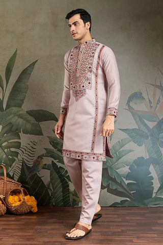 Dusty Pink Ethnic Mens Kurta Pajama for Functions Clothsvilla