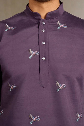 Festive Look Dusty Purple Color Traditional Kurta for Mens Clothsvilla