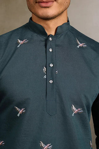 Wedding Special Elegant Festive Green Kurta for Men Clothsvilla