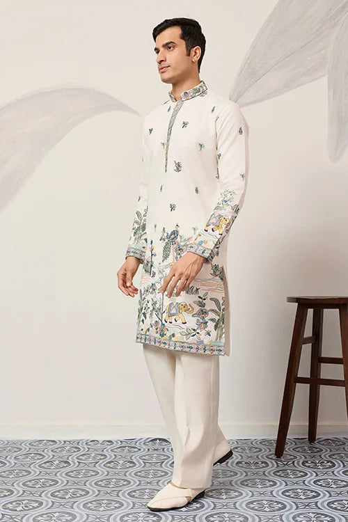 Luxury White Kurta for Indian Wedding Mens Wear Clothsvilla