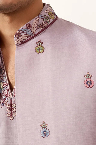 Indian Traditional Dusty Lavender Koti Kurta Pant Wedding Set Clothsvilla