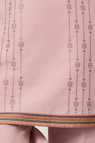 Classic Pink Embroidered V Neck Kurta Pant Outfit for Mens Wear Clothsvilla