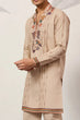 Load image into Gallery viewer, Premium Beige Embroidered V Neck Kurta Pant Set Clothsvilla