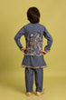 Load image into Gallery viewer, Wedding Special Kids Blue Grey Koti Kurta Outfit Clothsvilla