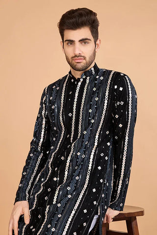 Exclusive Full Heavy Embroidered Wedding Special Mens Kurta Clothsvilla