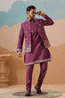 Load image into Gallery viewer, Dusty Color Embroidered Koti Kurta with Pant for Mens Clothsvilla