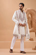 Load image into Gallery viewer, Vibrant Look White Kurta Dupatta Set for Mens Wear Clothsvilla