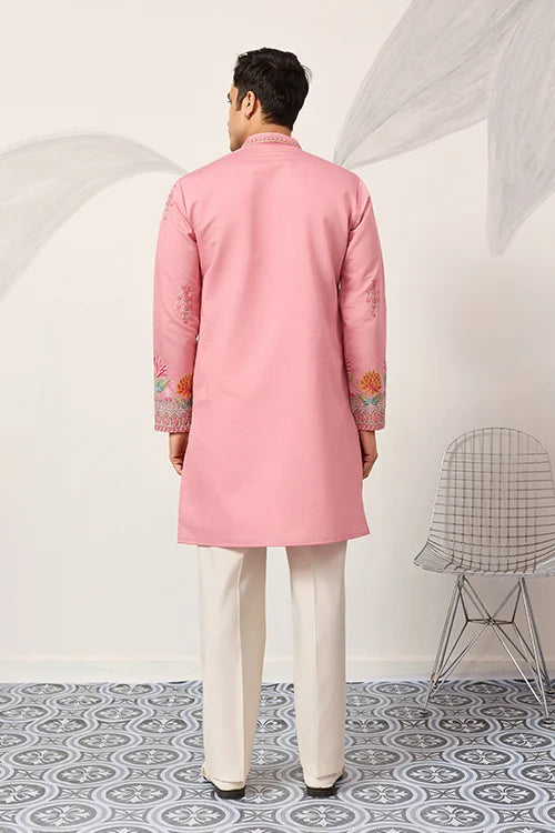 New Stylish Trendy Pink Color Kurta for Mens Wear Clothsvilla