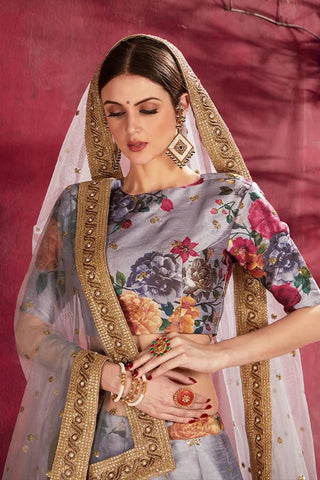 Wedding Collection Lehenga Choli In Grey Colour Clothsvilla