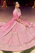 Load image into Gallery viewer, Wedding wear Pink Crop Top Lehenga Choli With Plain And Gota Work ClothsVilla