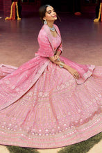 Load image into Gallery viewer, Wedding wear Pink Crop Top Lehenga Choli With Plain And Gota Work ClothsVilla