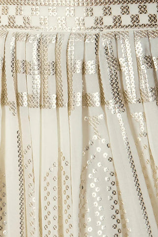 White Bollywood Georgette Lehenga Choli with Sequins Clothsvilla