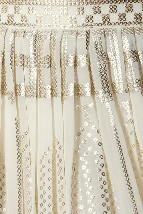 White Bollywood Georgette Lehenga Choli with Sequins Clothsvilla