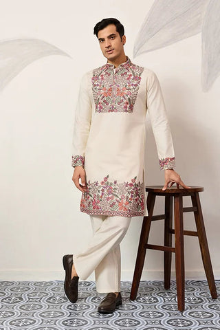 Traditional White Designer Kurta Pant Set for Mens Wear Clothsvilla