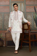 Load image into Gallery viewer, Ethnic White Embroidered Koti Kurta Set for Men Clothsvilla