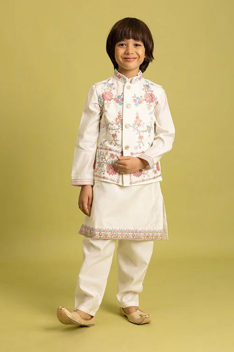 Traditional Wear White Koti Kurta Pajama for Boys Wear Clothsvilla Main image