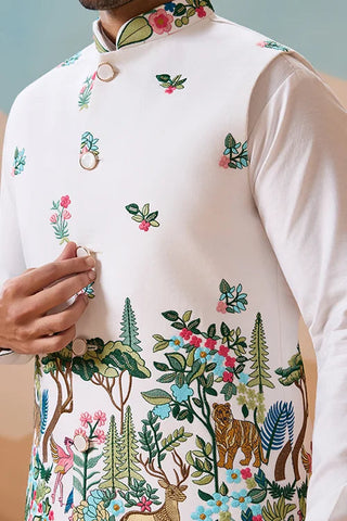 Vantara Style Premium White Mens Wear Koti Kurta Collection Clothsvilla