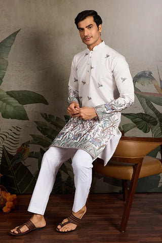 White Embroidered Work Kurta for Groom Wedding Look Clothsvilla
