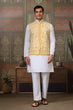 Load image into Gallery viewer, Haldi Special Yellow Koti with White Kurta for Mens Clothsvilla
