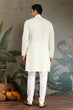 Load image into Gallery viewer, Wedding Special White Mirror Work Kurta with Dupatta for Men Clothsvilla