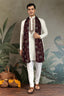 Wedding Special White Mirror Work Kurta with Dupatta for Men Clothsvilla