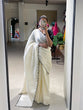 Load image into Gallery viewer, Exquisite White Gadhwal Chex Saree with Arca Work and Lucknowi Work Blouse ClothsVilla