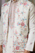Load image into Gallery viewer, Ethnic White Embroidered Koti Kurta Set for Men Clothsvilla