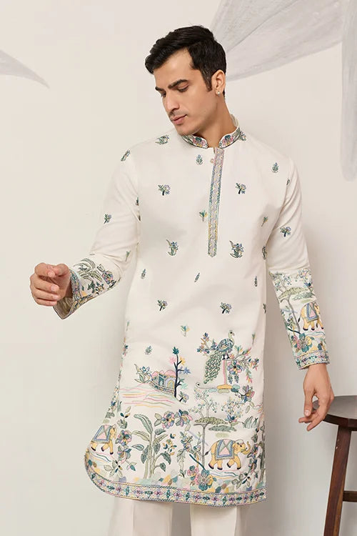 Luxury White Kurta for Indian Wedding Mens Wear Clothsvilla