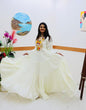 Load image into Gallery viewer, White Designer Gown for Navaratri Celebrations ClothsVilla