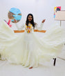Load image into Gallery viewer, White Designer Gown for Navaratri Celebrations ClothsVilla