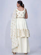 Load image into Gallery viewer, White Mirror Work Multi Embroidery Chiffon Palazzo Suit Clothsvilla