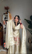 Load image into Gallery viewer, Elegant Heavy Chinnon Silk Embroidered Sharara Set – Top, Palazzo &amp; Dupatta ClothsVilla