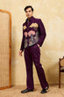 Load image into Gallery viewer, Wine Embroidery Bomber Jacket with Matching Pants for Mens Wear Clothsvilla